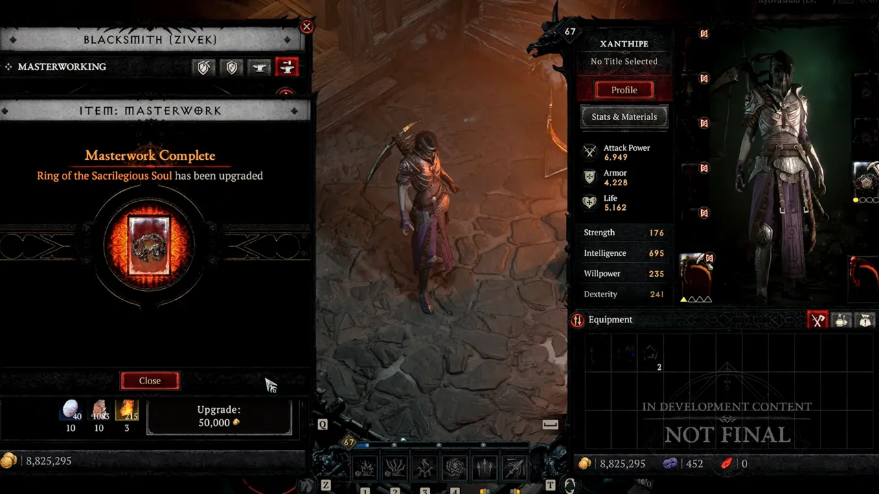 Diablo 4 Masterworking Feature Working