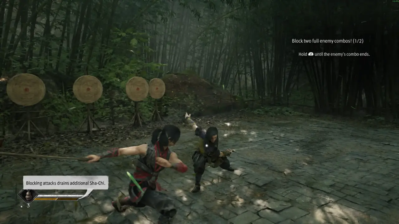 Soul blocking the attach in combat in Phantom Blade Zero