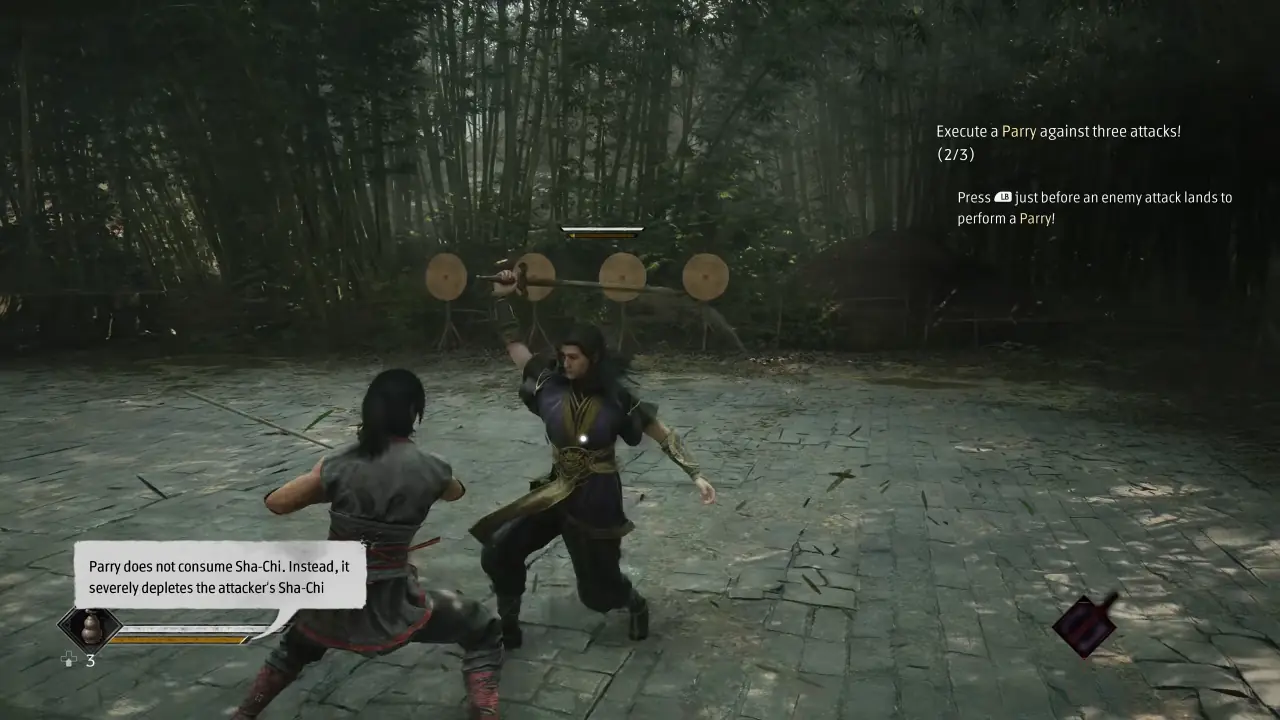 Soul parrying the enemy's attack in Phantom Blade Zero