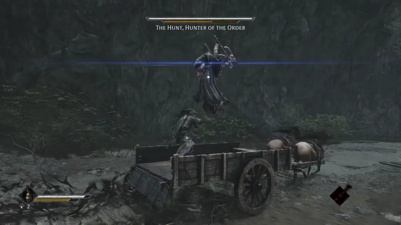 Parrying The Hunt blue flash leap attack in Phantom Blade Zero